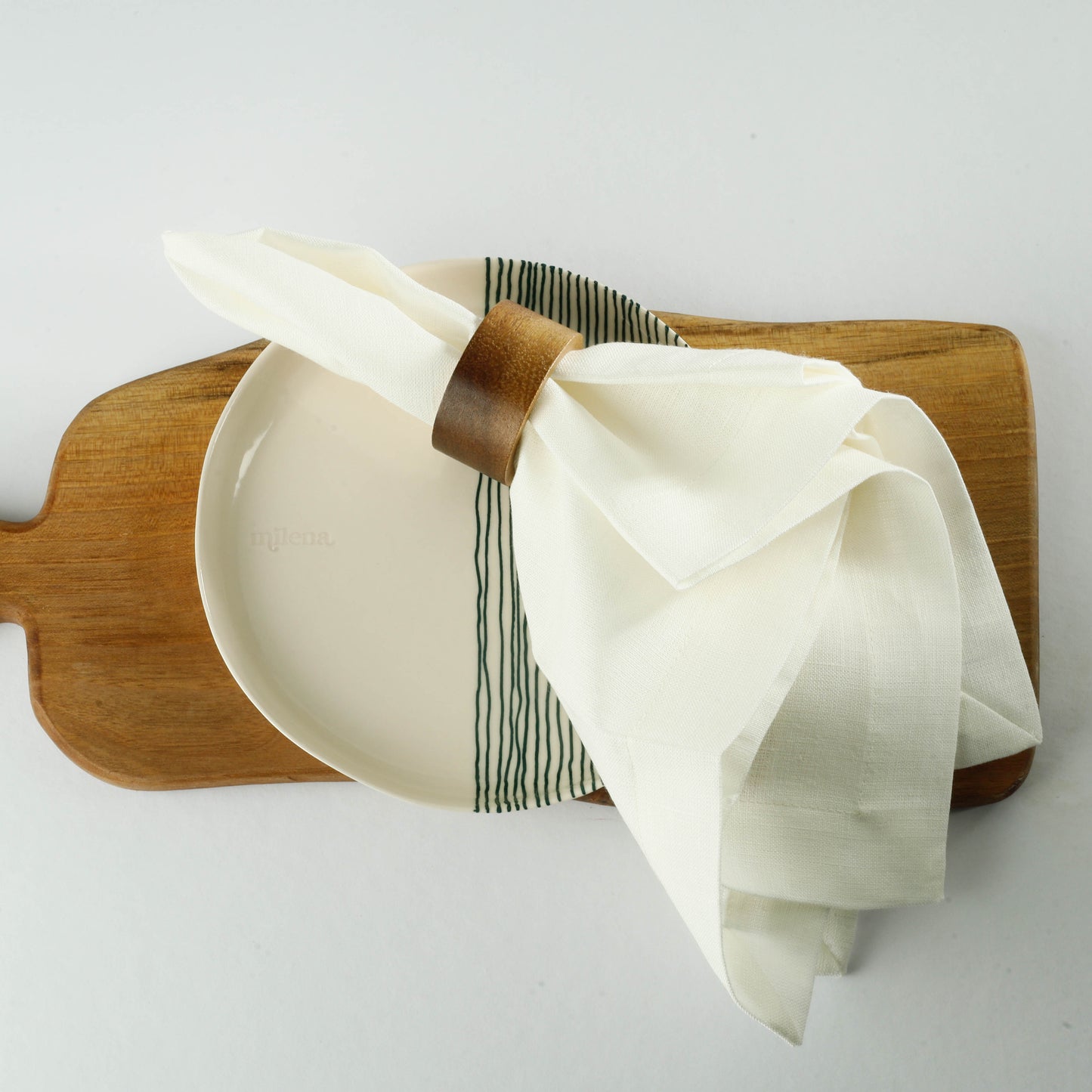 Keten Peçete 2'li Set / Beyaz